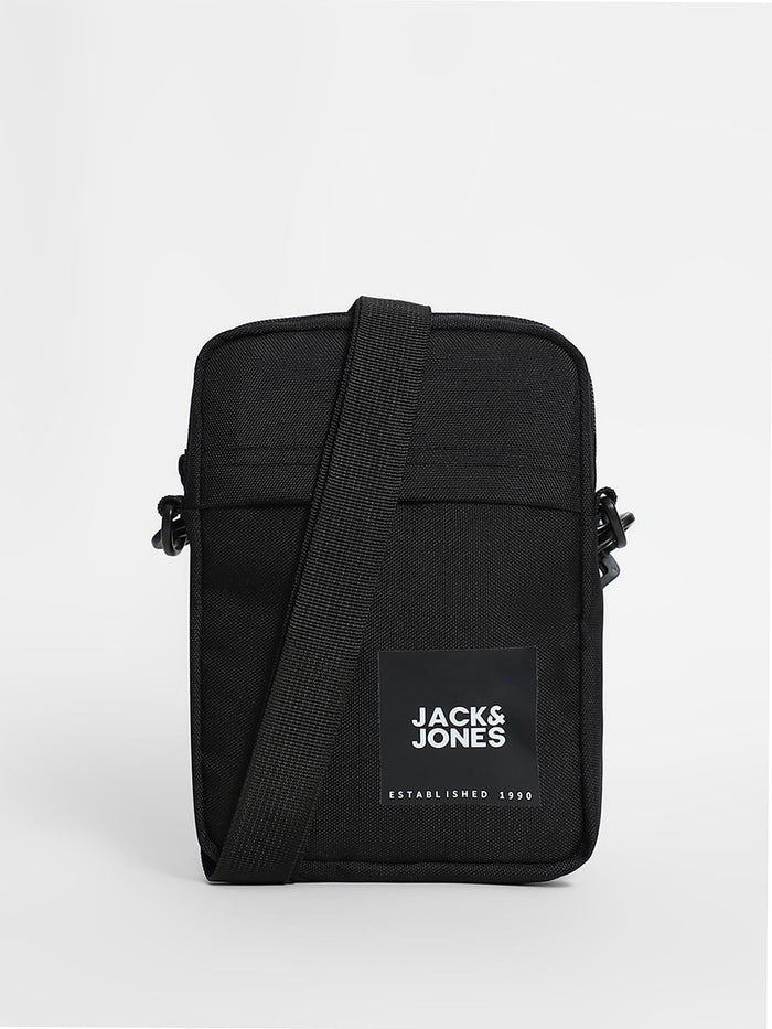 BLACK LOGO PRINT SMALL SLING BAG